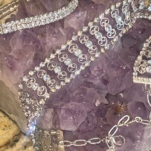 Gorgeous Rhinestone Choker & Bracelet - MINT Condition!